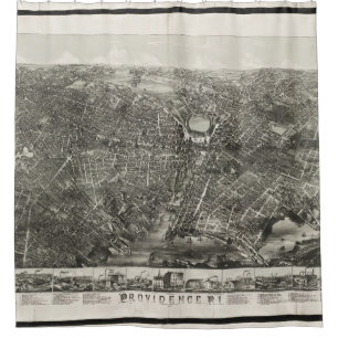 Vintage Pictorial Map of Providence RI (1882)