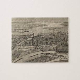 Vintage Pictorial Map of Providence RI (1896) Jigsaw Puzzle