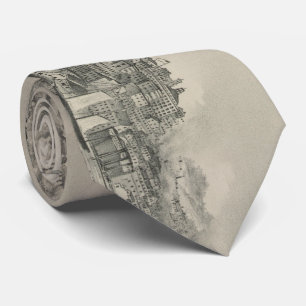 Vintage Pictorial Map of Richmond VA (1876) Tie