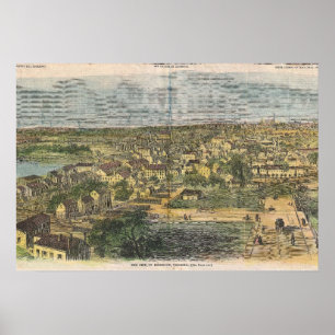 Vintage Pictorial Map of Richmond Virginia (1862) Poster