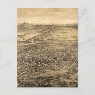 Vintage Pictorial Map of San Jose CA (1869) Postcard