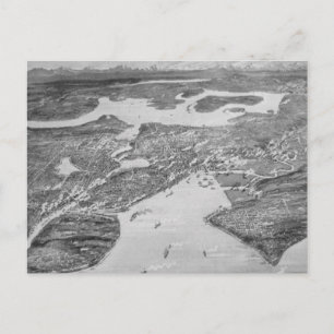 Vintage Pictorial Map of Seattle (1908) Postcard