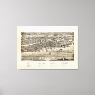 Vintage Pictorial Map of St. Augustine FL (1885) Canvas Print