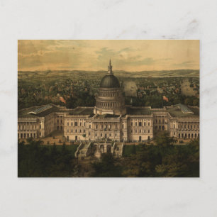 Vintage Pictorial Map of Washington D.C. (1857) Postcard