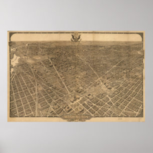 Vintage Pictorial Map of Washington D.C. (1921) Poster