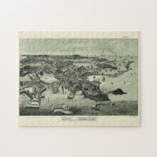 Vintage Pictorial Map of Woods Hole Falmouth MA Jigsaw Puzzle