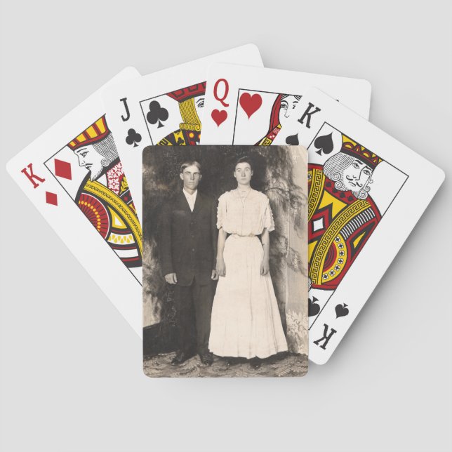 Vintage Picture of a Wedding Couple Playing Cards (Back)