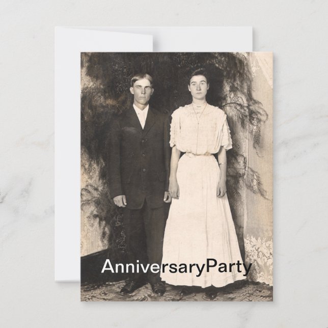 Vintage Picture of Husband and Wife Anniversary Invitation (Front)