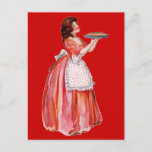 Vintage Pie Maker Postcard<br><div class="desc">Vintage woman with pie postcard.</div>