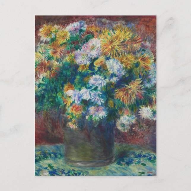 Vintage Pierre-Auguste Renoir Chrysanthemums Postcard (Front)