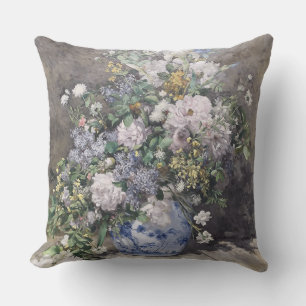 Vintage Pierre Auguste Renoir Spring Bouquet  Outdoor Pillow