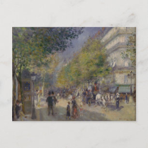 Vintage  Pierre Auguste Renoir The Grands Boulevar Postcard