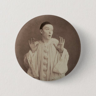 Vintage Pierrot Clown 2 Inch Round Button