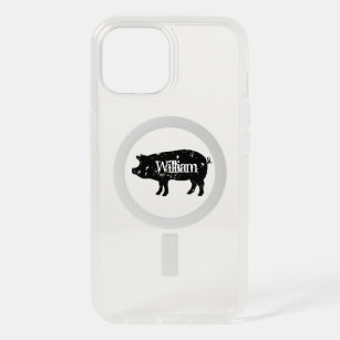Vintage pig animal iPhone 15 Otterbox casing