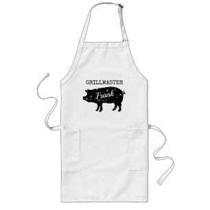 Vintage pig long grillmaster bbq apron for men