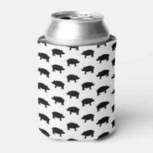 Vintage Pig Silhouette CUSTOM BACKGROUND COLOR Can Cooler