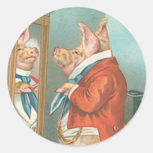 Vintage Pig Stickers