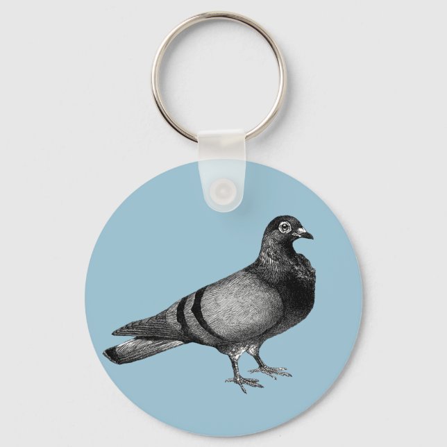 Vintage Pigeon gifts Keychain (Front)