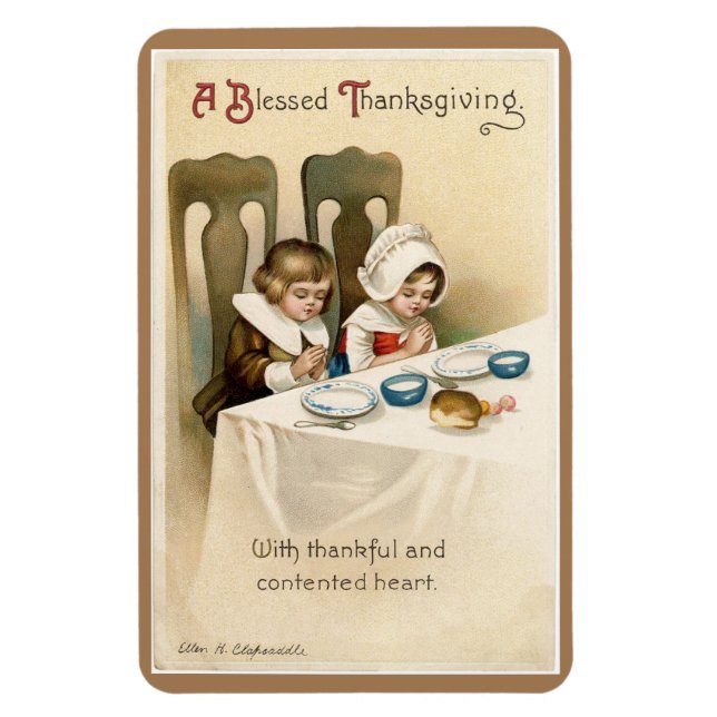 Vintage Pilgrim Children Flexible Magnet (Vertical)