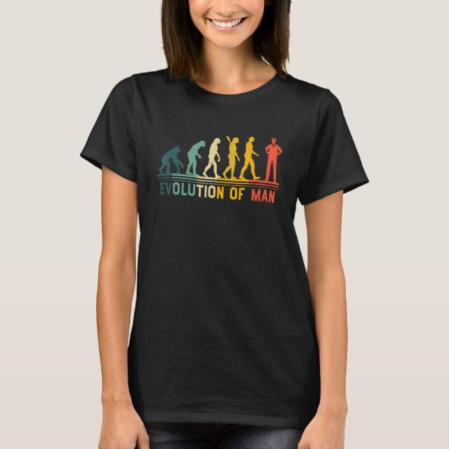Vintage Pilot  Evolution Man T-Shirt (Front)