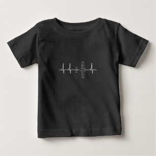 Vintage Pilot Flying Sky Heart Gift Baby T-Shirt