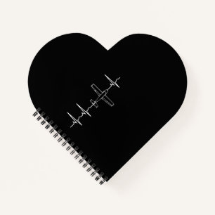 Vintage Pilot Flying Sky Heart Gift Notebook