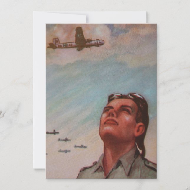 Vintage Pilot Invitation (Front)