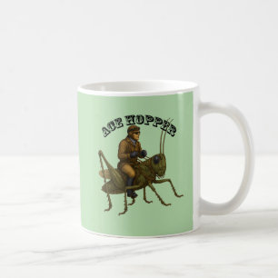 Vintage Pilot Riding a Giant Grasshopper URM Coffee Mug
