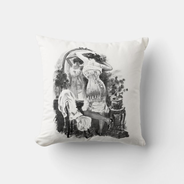 vintage pin up beauty antique  cushion (Front)