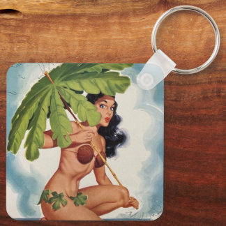 Vintage pin up girl art ♡ Keychain