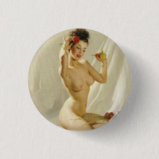 Vintage Pin Up Girl art pinback button