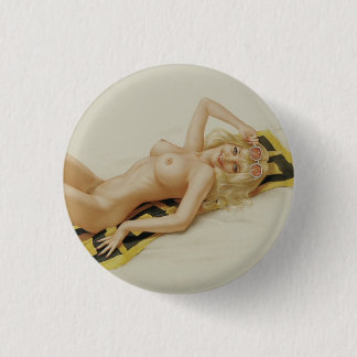 Vintage Pin Up Girl art pinback button