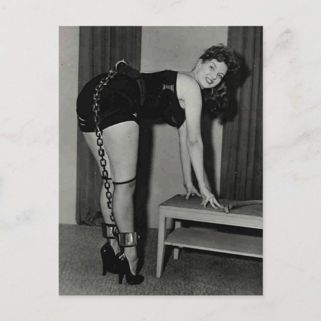 Vintage pin up girl photo postcard (Front)
