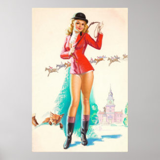 Vintage pin up girl poster