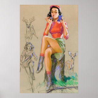 Vintage pin up girl poster