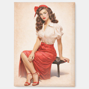 Vintage Pin-Up Glam Magnet