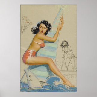 Vintage pin up poster