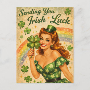 Vintage Pin-Up St. Patrick’s Day Postcard