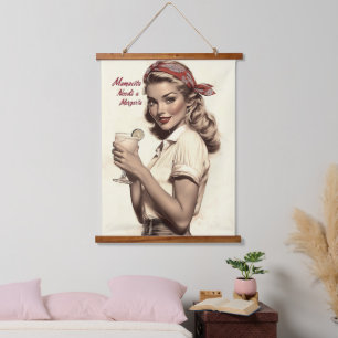 Vintage Pin-Up Style: Mamacita Needs a Margarita Hanging Tapestry