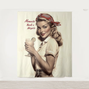 Vintage Pin-Up Style: Mamacita Needs a Margarita Tapestry