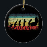 Vintage Pinball Evolution Pinball Player Retro Ceramic Ornament<br><div class="desc">Vintage Pinball Evolution Pinball Player Retro</div>