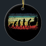 Vintage Pinball Evolution Pinball Player Retro Ceramic Ornament<br><div class="desc">Vintage Pinball Evolution Pinball Player Retro</div>