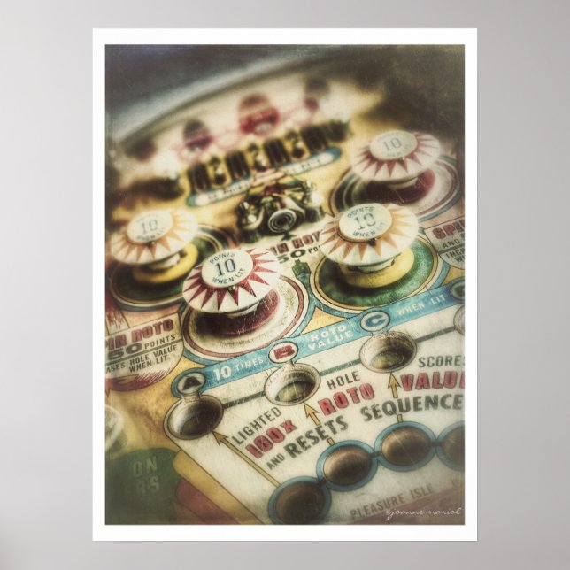 Vintage Pinball Machine Poster (Front)