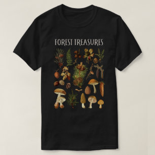 Vintage Pine Forest Mushroom Botanical T-Shirt