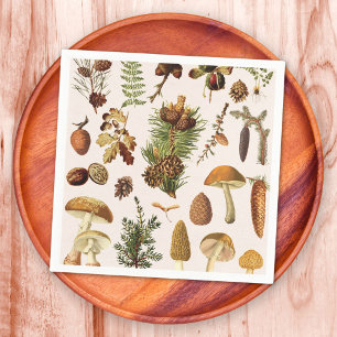 Vintage Pine Forest Treasures Pattern Napkin