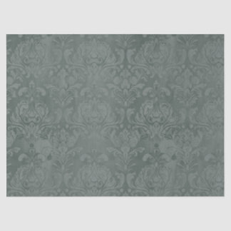 Vintage Pine Green Antique Damask Decoupage  Tissue Paper
