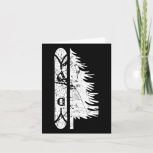 Vintage Pine Snowboard Snowboarding Gift 1  Card