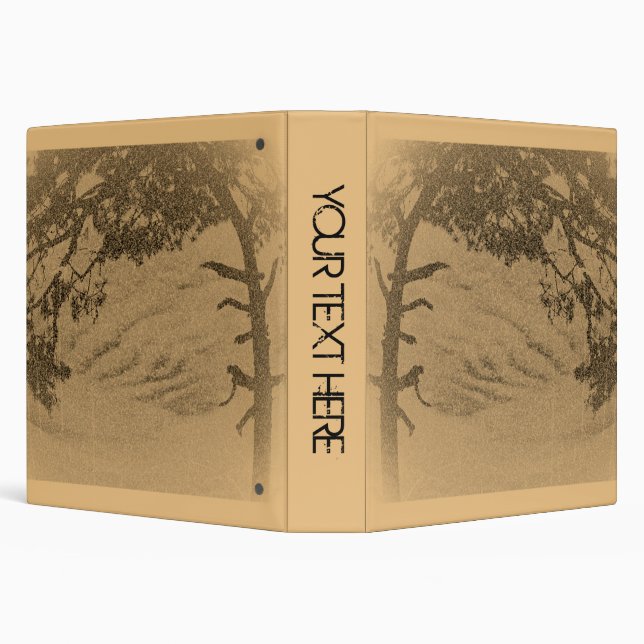 Vintage Pine tree silhouette, sunrise Binder (Background)