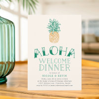 Vintage Pineapple Aloha Welcome Dinner Invitation