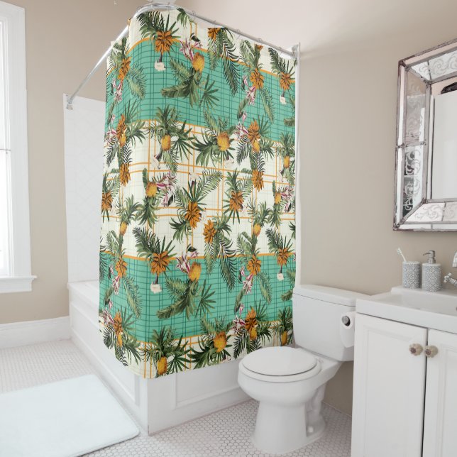 Vintage Pineapple and Floral Chequered  (In Situ)